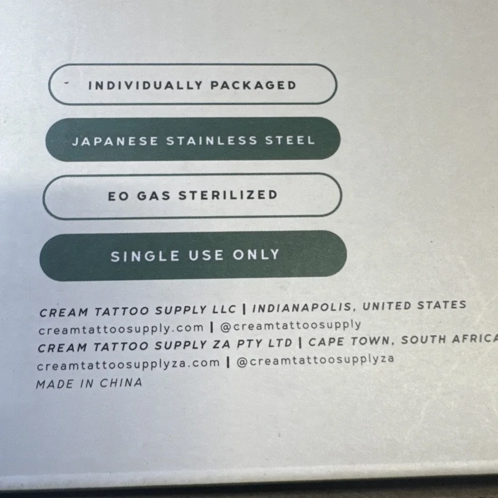 Cream Tattoo Supply Green Cartridges Japanese Steel Needles
